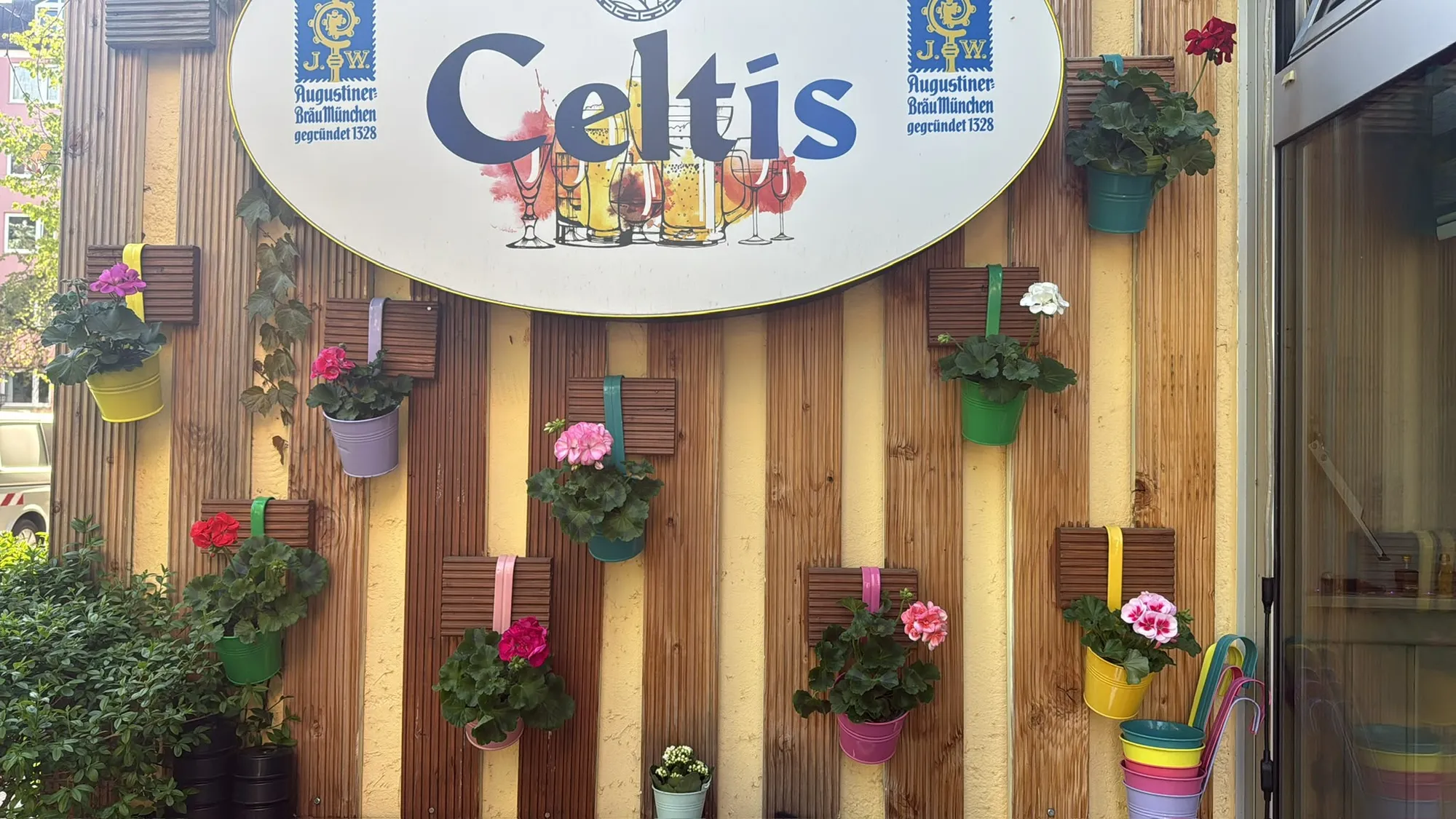 Celtis sign with flowers